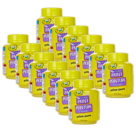 Crayola Washable Paint, 2oz, Yellow, 12PK 54-2834